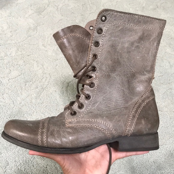 taupe combat boots
